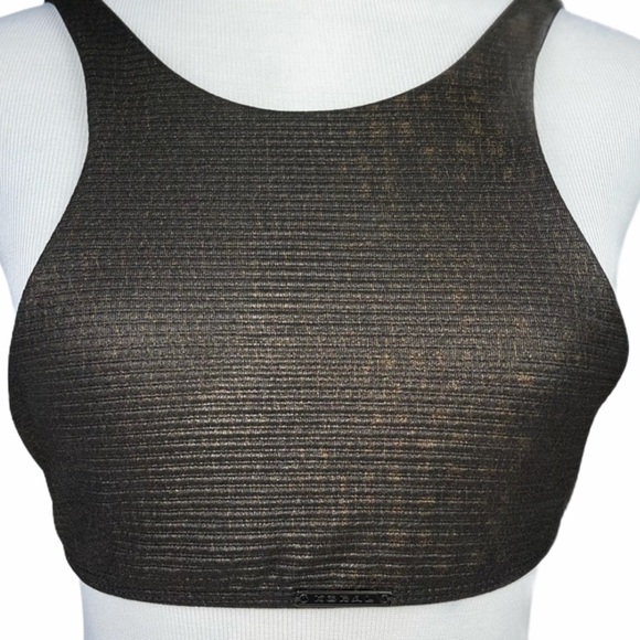 KORAL Swim Top Black Gold Metallic S - Picture 1 of 15
